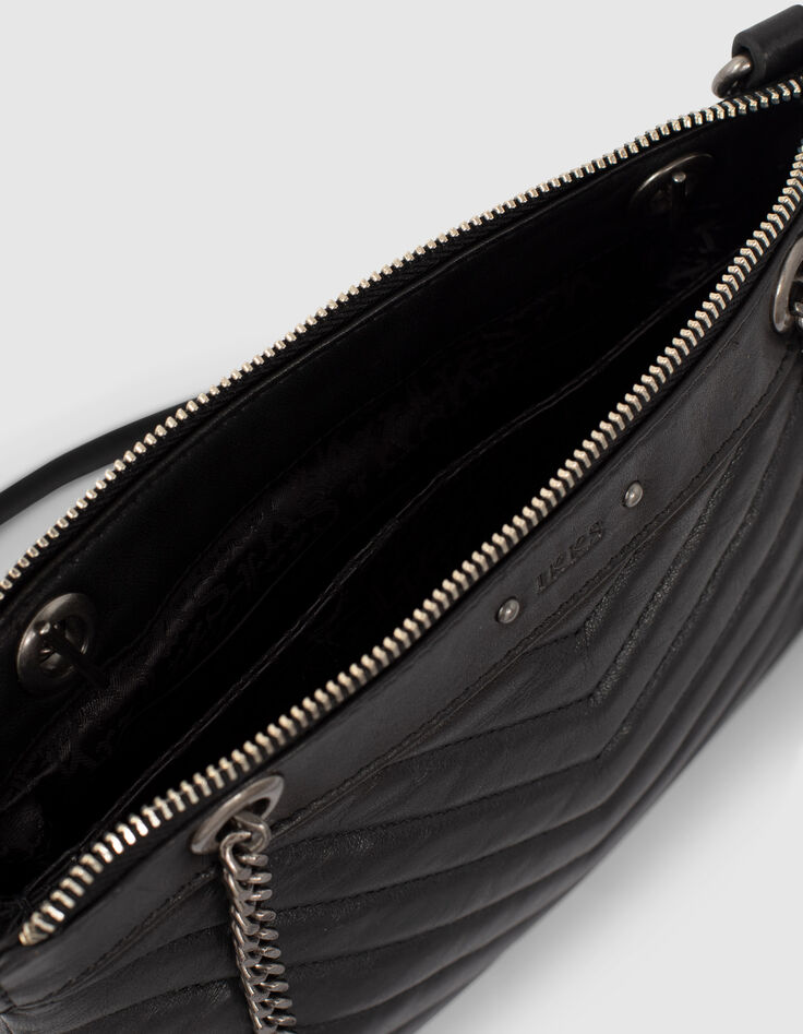 1440 Reporter Tasche Damen gesteppte Leder doppelt-5