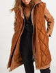 Parka 2 en 1 caramelo con plumas sin mangas I.Code-1