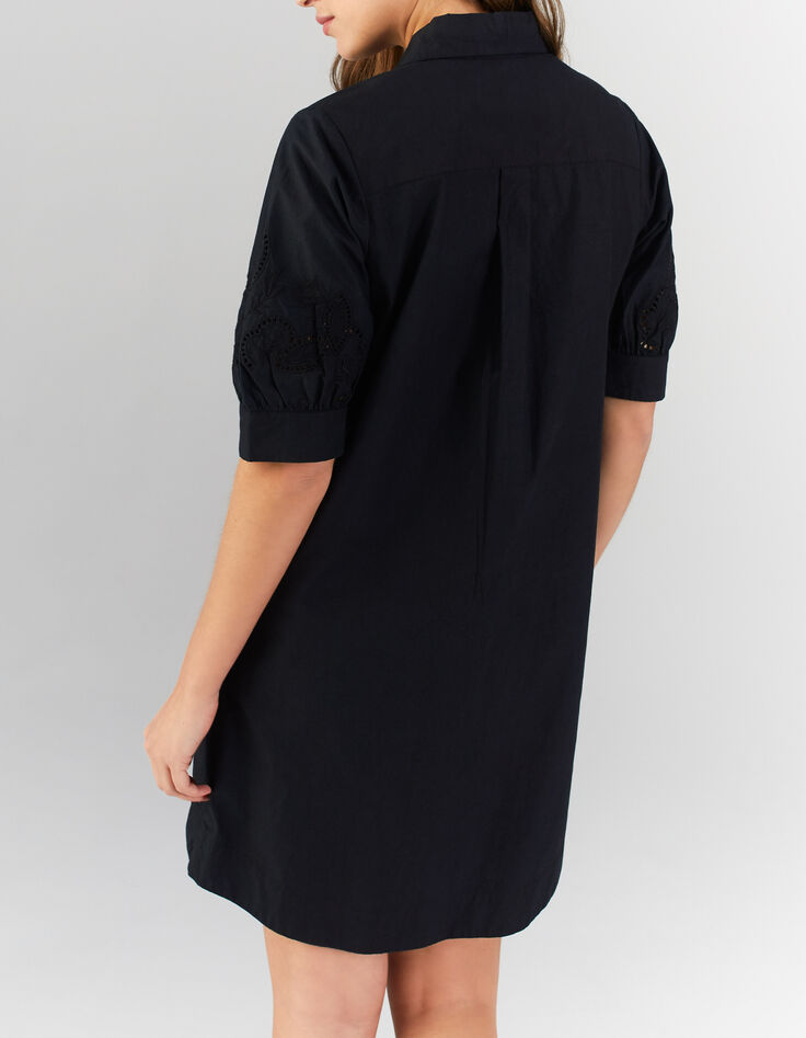 Robe chemise noire brodée I.Code-2