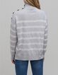 Damen Strickpullover ecru gestreift grau-3