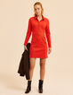 Robe rouge col chemise maille I.Code-1