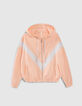 I.Code pink knit XL chevron hooded cardigan-6
