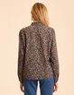 I.Code blue blouse with baroque flower print-3