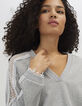 Sudadera gris claro jaspeado-5
