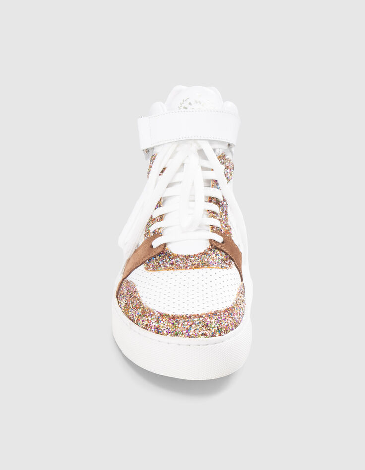 Zapatillas altas de lentejuelas marrones y blancas I.Code-3