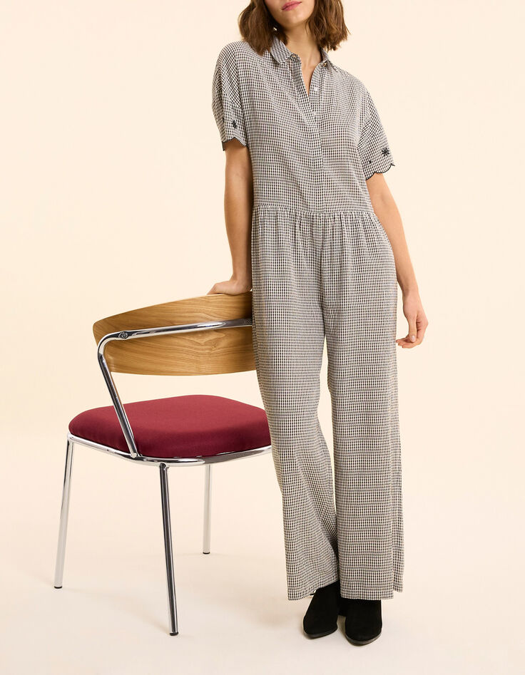 Honingraat lurex groene jumpsuit-broek I.Code-1