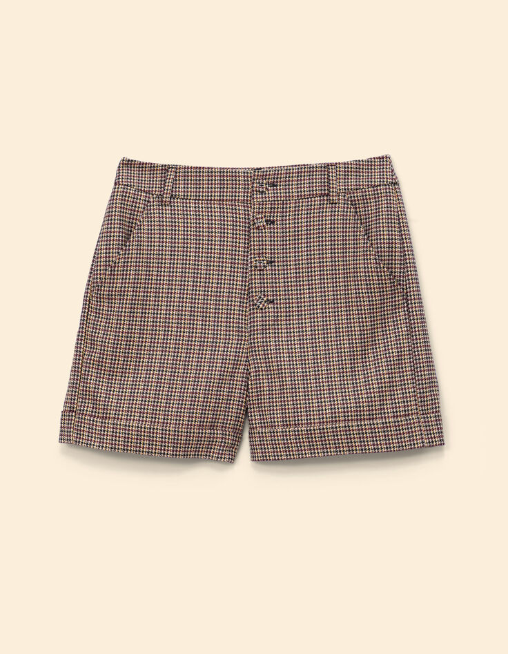 Short beige motif pied-de-puce I.Code-8