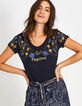 Tee-shirt marine en lin Girl Positive I.Code-3