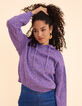 Pull à capuche parme tricot mouliné I.Code-1