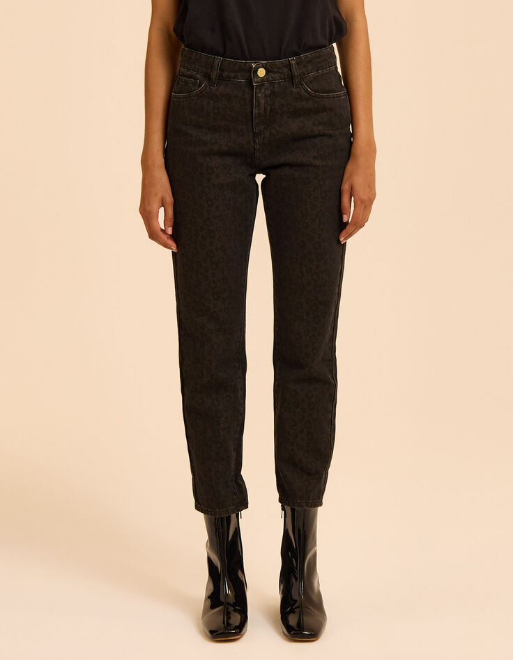 Bruine recht jeans luipaardprint Héléna I.Code-4 Bruine recht jeans luipaardprint Héléna I.Code-4