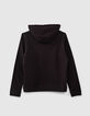 Sweat noir à capuche et décor strass noirs I.Code-4