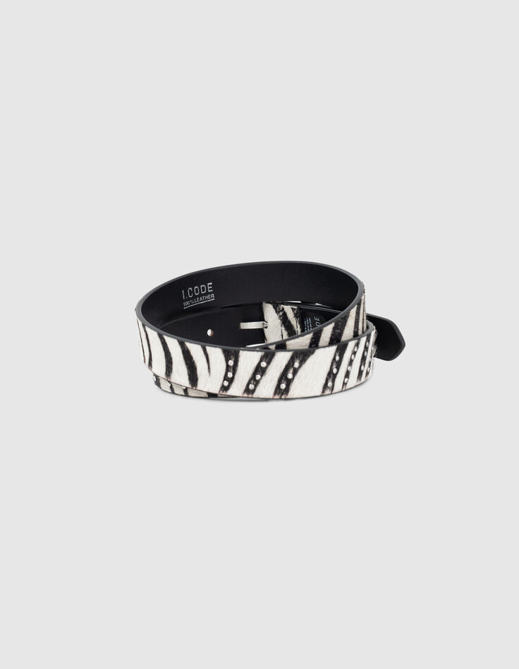 Zwarte riem vachteffect zebramotief I.Code-6