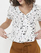 I.Code off-white terrazzo print wrap top-5