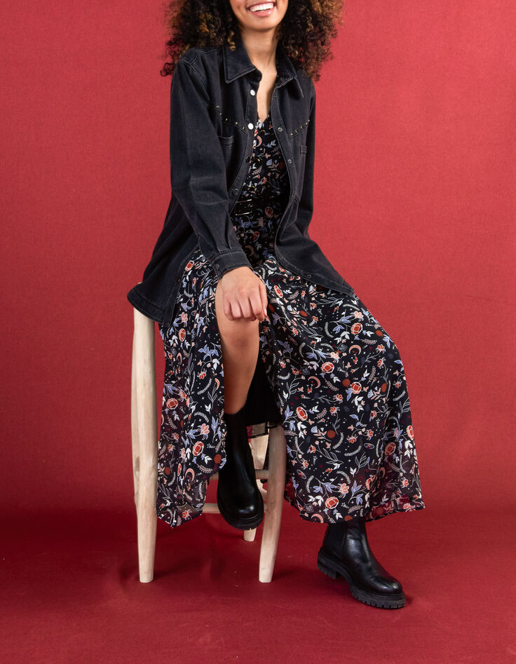 Sobrecamisa vaquera negra con tachuelas I.Code -1