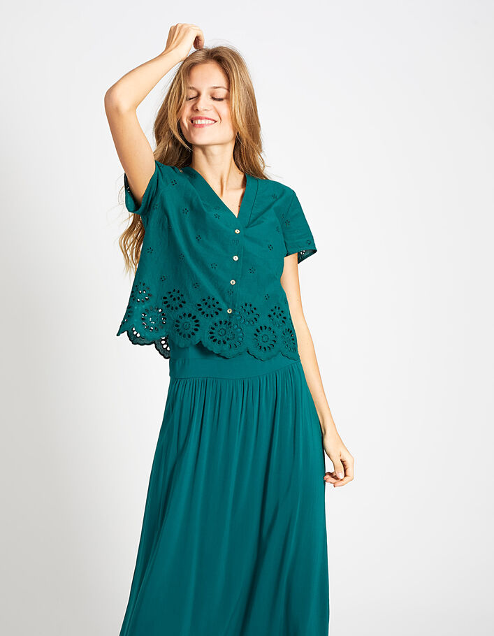 Smaragdgroene lange 2-in-1-jurk I.Code - I.CODE