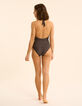 Maillot de bain 1-pièce noir imprimé floral cœur I.Code-4