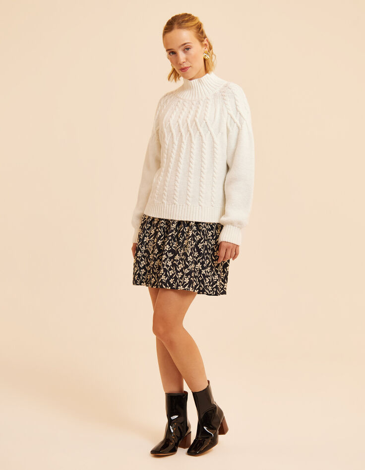 I.Code ecru cable knit sweater-8