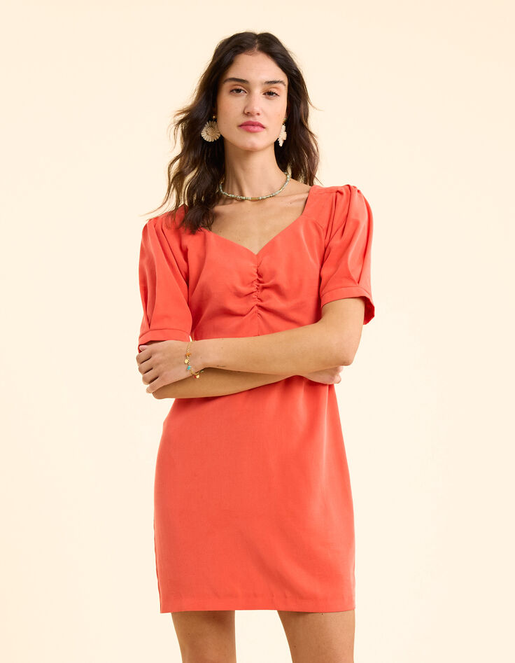 Robe courte rouge décolleté cœur I.Code-1
