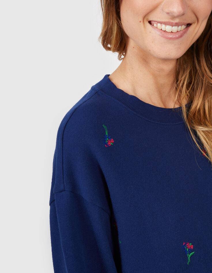 Marine sweater borduursel bloemen I.Code -4