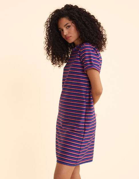 Robe violine rayures lurex multico I.Code
