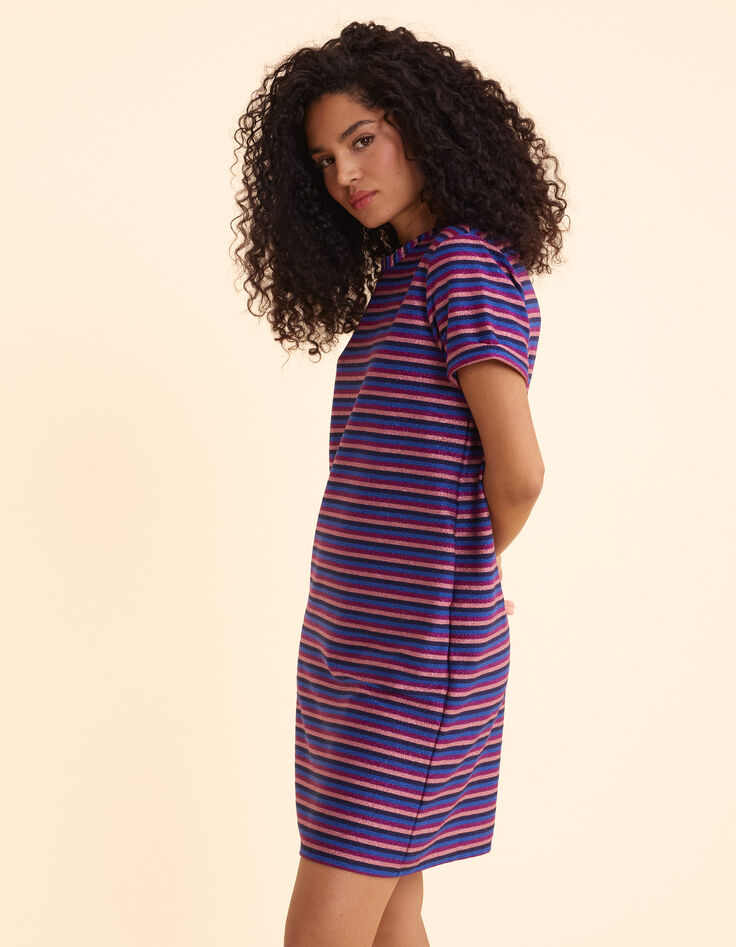 Robe violine rayures lurex multico I.Code-1