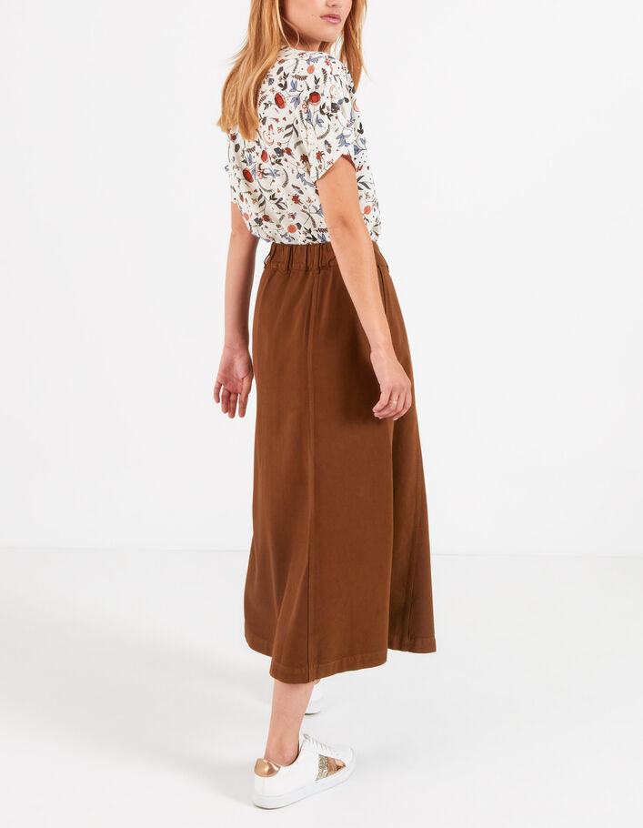I.Code fawn denim buttoned long skirt - I.CODE