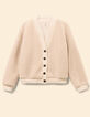 I.Code ecru sherpa V-neck cardigan-6