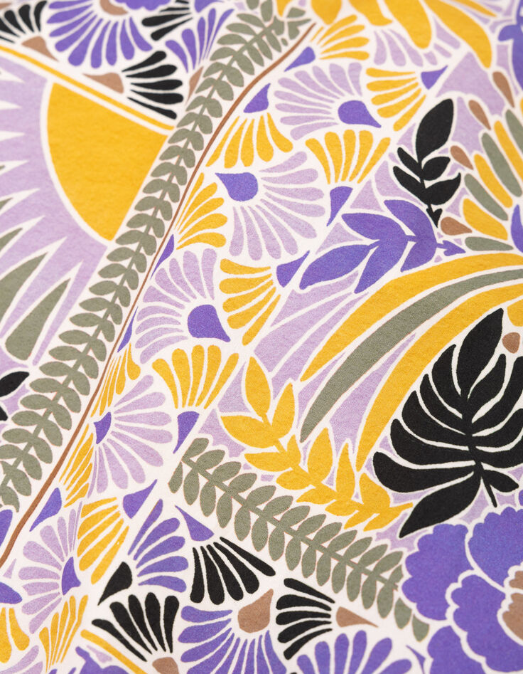 I.Code mauve short-sleeved shirt with parrot print-7