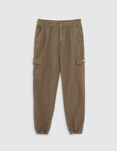 Pantalon battle kaki à bas élastiqués I.Code