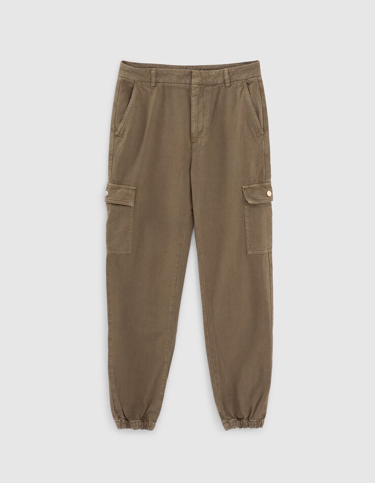 Pantalon battle kaki à bas élastiqués I.Code-1 Pantalon battle kaki à bas élastiqués I.Code-1