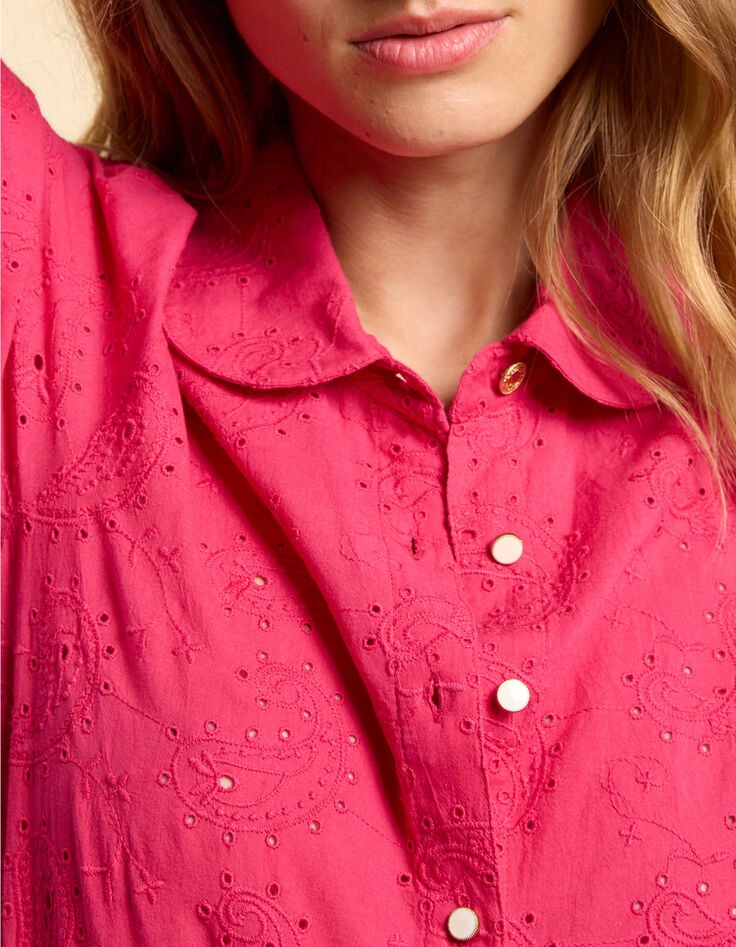 Magenta overhemd broderie anglaise I.Code-2 Magenta overhemd broderie anglaise I.Code-2