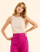 Goudbeige top fantasie ajourtricot I.Code-1