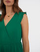 Robe longue verte plissée I.Code-3