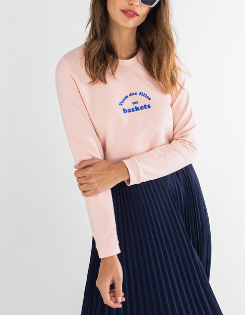 Roze sweater met tekst I.Code