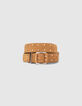 Ceinture fauve en cuir velours à clous I.Code-1