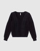 Schwarzer Strickpullover mit Spitze I.Code-3