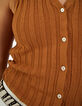 I.Code fawn ribbed knit sleeveless cardigan-4