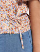Top cruzado con estampado de flores de verano en rosa agua de I.Code-3