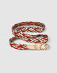 Ceinture dorée, fauve, rouge en cuir tressé I.Code-2