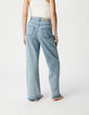 Blaue Jeans mit hoher Taille und weitem Bein f&uuml;r Damen-4