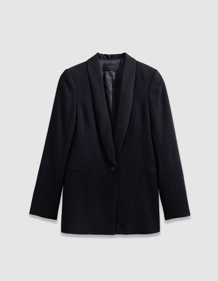Zwart tennisjack met streep Dames-7