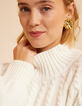 I.Code ecru cable knit sweater-5