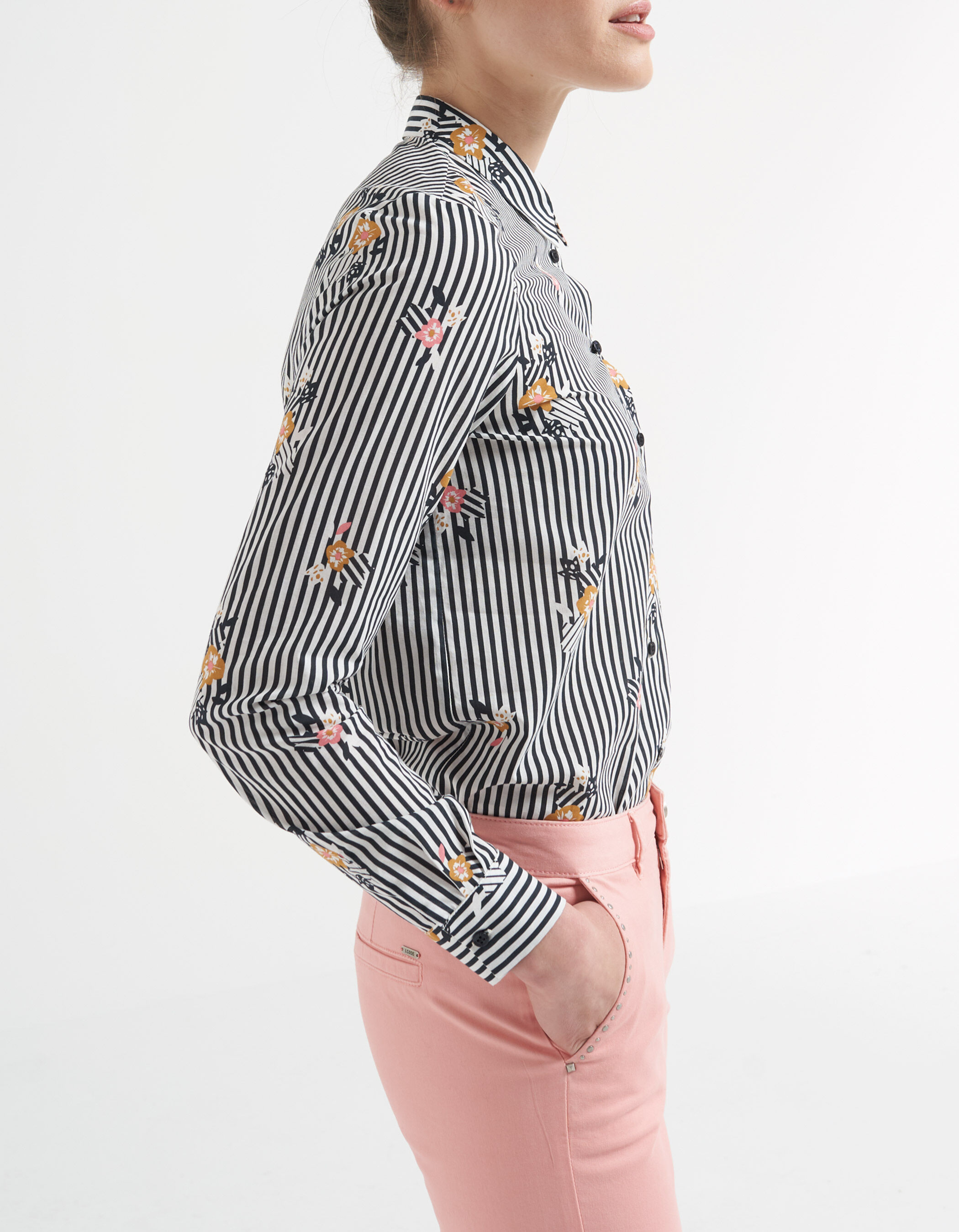 Floral and striped shirt clearance