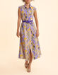 Robe chemise longue parme imprim&eacute; perroquets I.Code-6