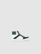 I.Code imperial green and white high-top trainers-2
