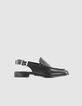 Schwarze Damen Leder Slingback Loafers-1