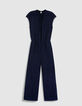 Marine Lurex-Hosenanzug Damen Fischgr&auml;tenmuster-7
