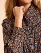 I.Code blue blouse with baroque flower print-9