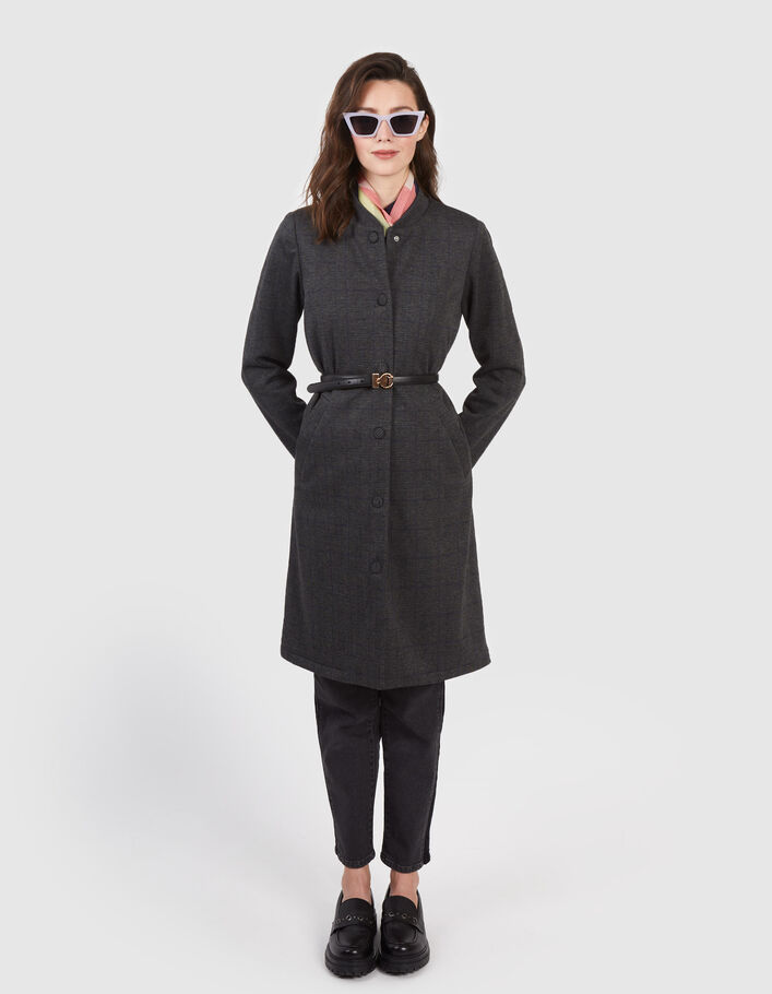 Manteau gris clair à motif carreaux I.Code  - I.CODE