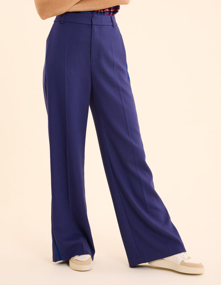 Indigo honeycomb knit jogging pants I.Code-4
